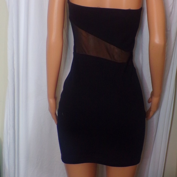 Black Party Dress; Mesh around torso; Small - Picture 3 of 3